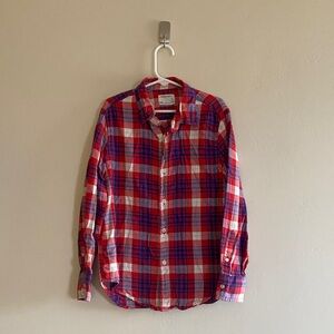 Crewcut Red, White and Blue Plaid Casual Shirt